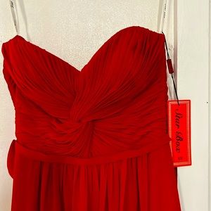 Star Box Red strapless dress.  Formal